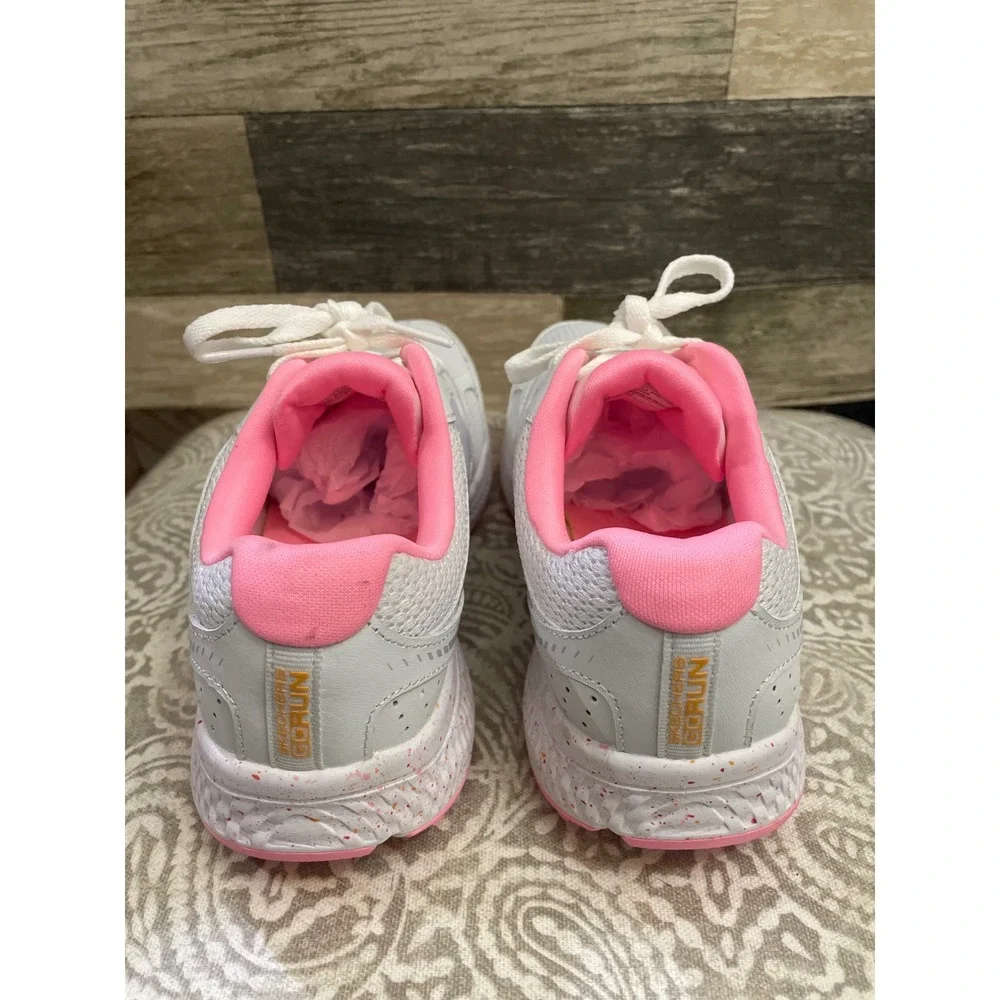 Skechers GO RUN Leather Running Shoes White Pink Accents Women's Size US 6 - Picture 3 of 7